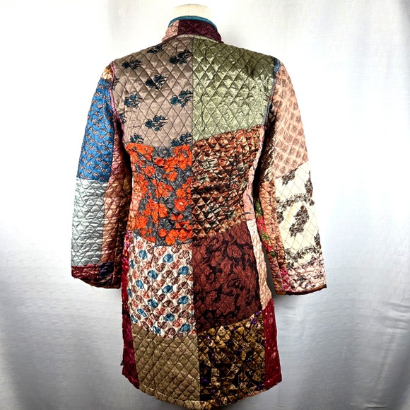 Sacred Threads Patchwork Quilted Jacket Women's S/M Boho Hippie Artsy Color NEW - Picture 3 of 9